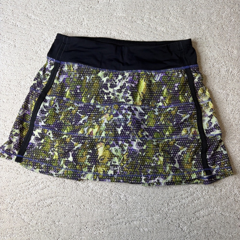 Women's Lululemon Size 4 Pace Rival Skirt Floral Shorts Athletic Pickleball Golf